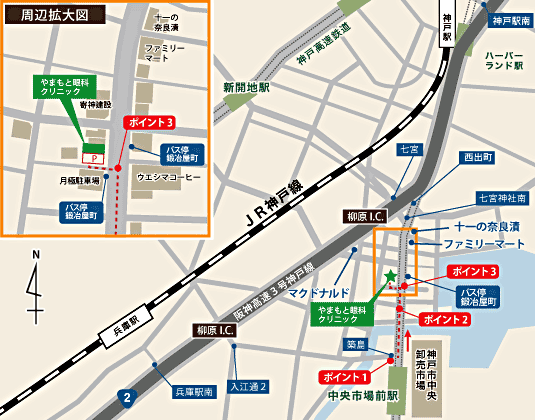 中央市場前駅方面から